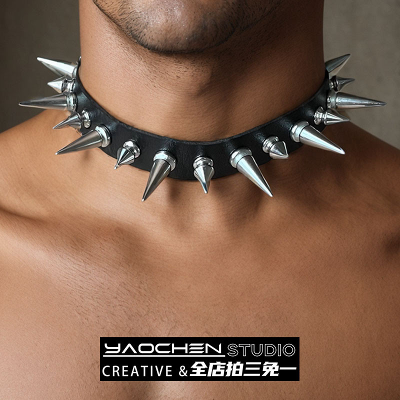 สร้อยคอนามธรรม Asian Culture Y2K ทำจากหนังสไตล์เร็กกี้พังก์ สำหรับทั้งผู้ชายและผู้หญิง พร้อมสินค้าแล