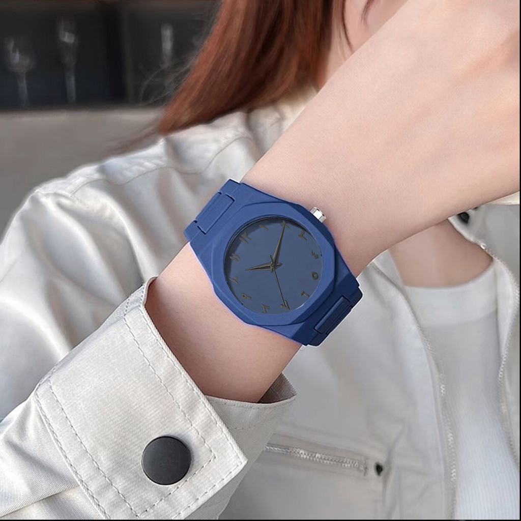 โมเดิร์นมินิมอลบุคลิกภาพนาฬิกาสําหรับผู้ชายผู้หญิงสร้างสรรค์ตัวเลขอาหรับเดลกีฬานาฬิกาพักผ่อนผู้ชายออกแบบเฉพาะทุกวันกันน - รูปที่ 5