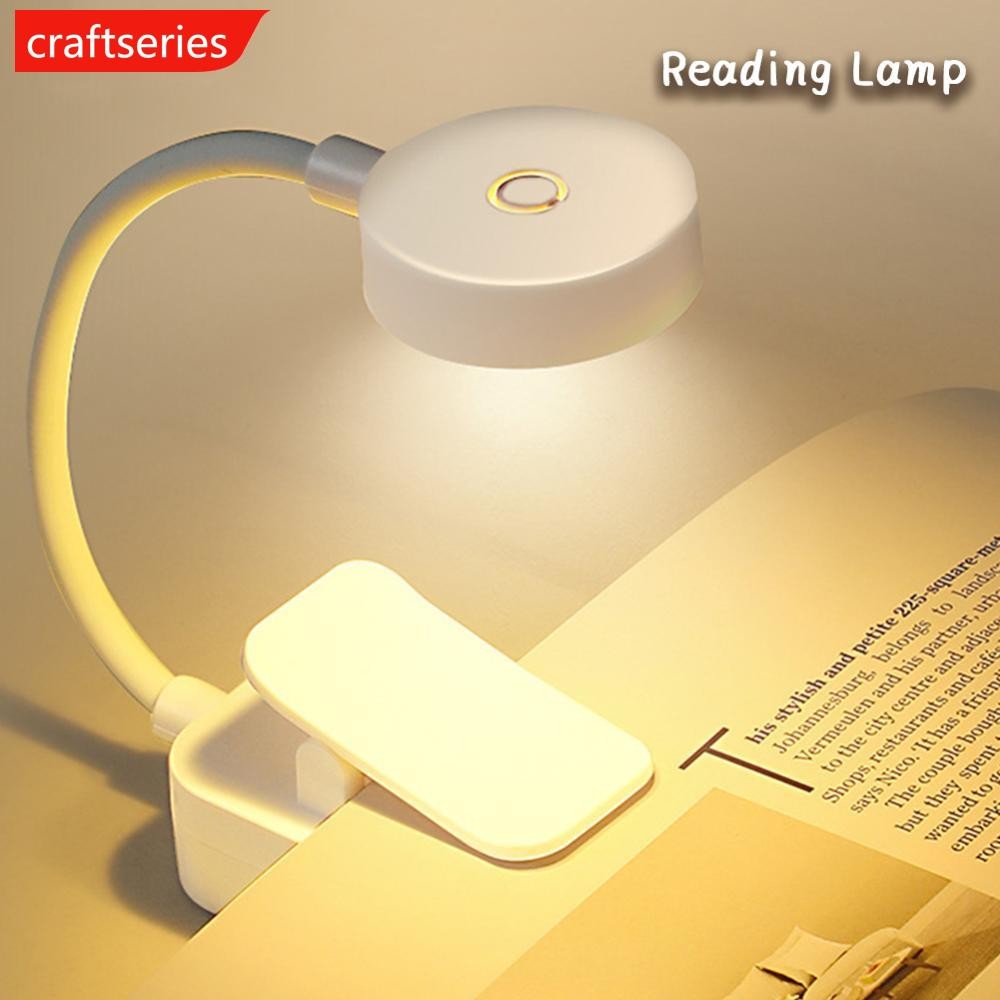 CRAFTSERIES LED Eye Protection Book Night Light ปรับความสว่าง Mini Clip-On โคมไฟตั้งโต๊ะศึกษาแบตเตอรี่ขับเคลื่อนยืดหยุ่นสําหรับห้องนอนอ่านหนังสือ F5W1