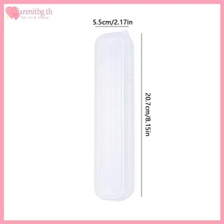 RENBG แปรงแต่งหน้าโปร่งใสพร้อมฝาครอบดินสอเขียนคิ้วกล่องแบบพกพาผู้หญิงเครื่องสําอางค์จัดเก็บเครื่องมือแต่งหน้า TH