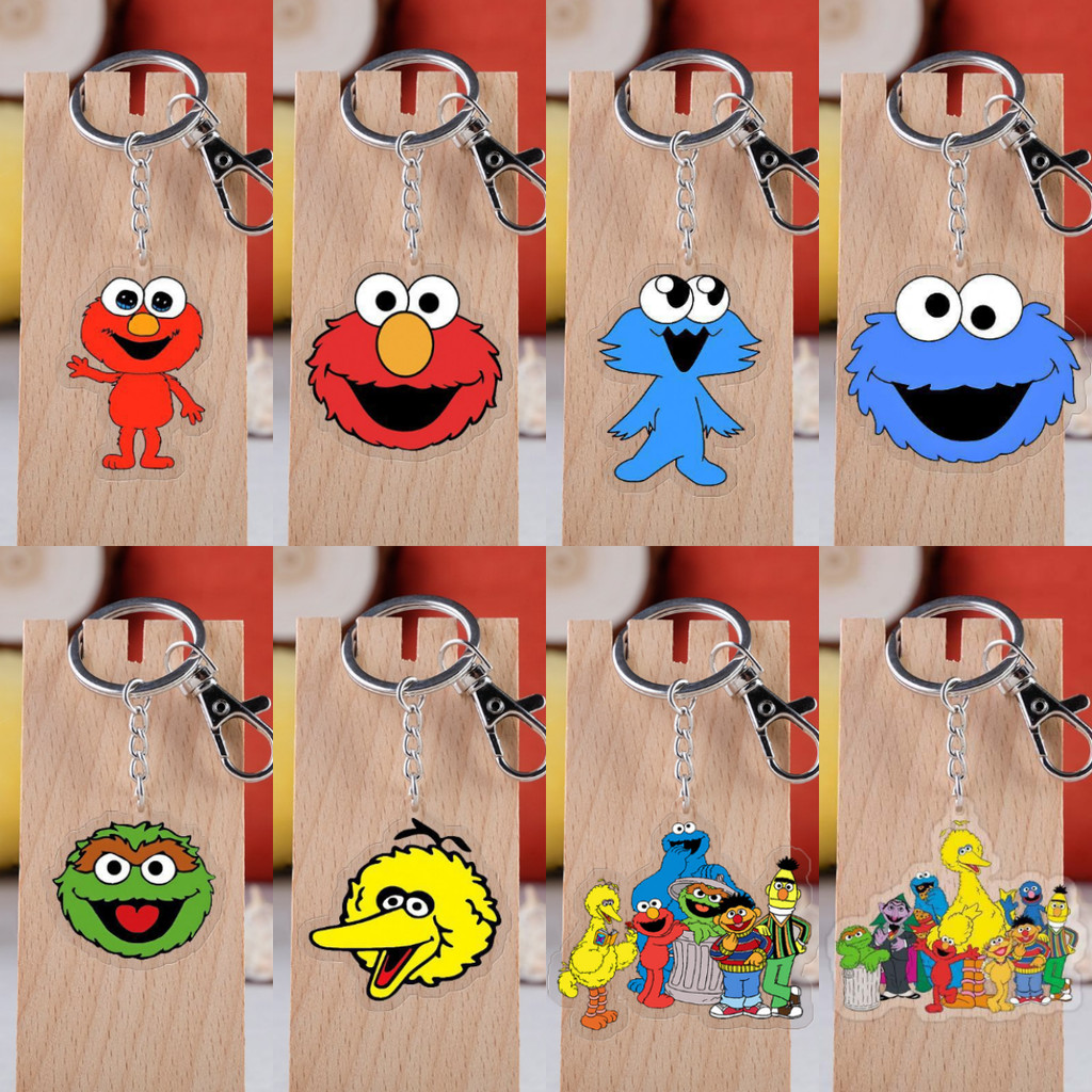 Sesame Street Sesame Street อะคริลิคจี้โปร่งใส ELOM Emma พวงกุญแจ