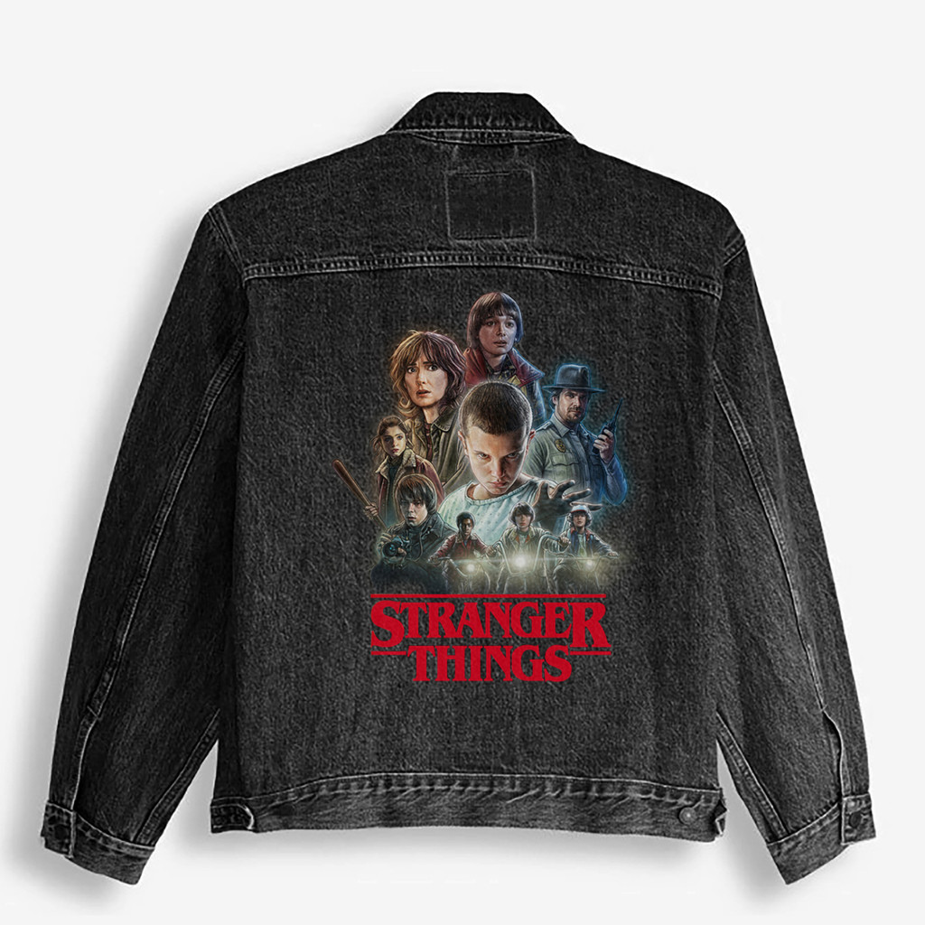 era-won เสื้อยีนส์ DENIM JACKET era-won x Stranger Things สี Black Wash