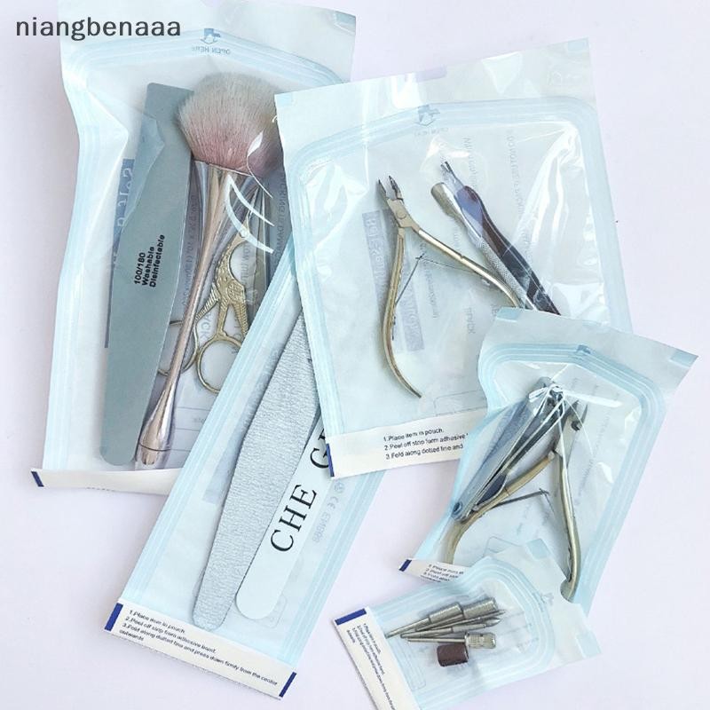 (niangbenaaa) 100 ชิ้น Self-Sealing ฆ่าเชื้อกระเป๋า 4 ขนาดเล็บทิ้ง Tattoo อุปกรณ์ฆ่าเชื้อเล็บเครื่องมือเก็บกระเป๋าใหม่