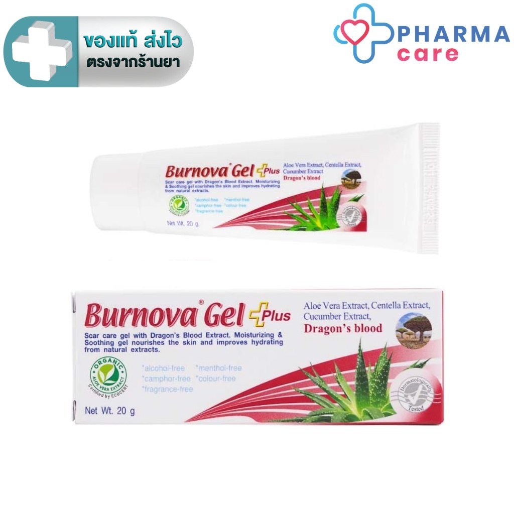 Burnova Gel Plus Dragon Blood 20 g เบอร์นโนว่า เจล พลัส ดราก้อนส์ บลัด 20 กรัม