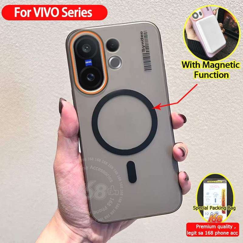 เคส Vivo X200 FE เคสโทรศัพท์แม่เหล็กกันกระแทกผิวด้านผิวแข็งรู้สึกเรียบง่ายสไตล์ธุรกิจป้องกันลายนิ้วมือกรณี