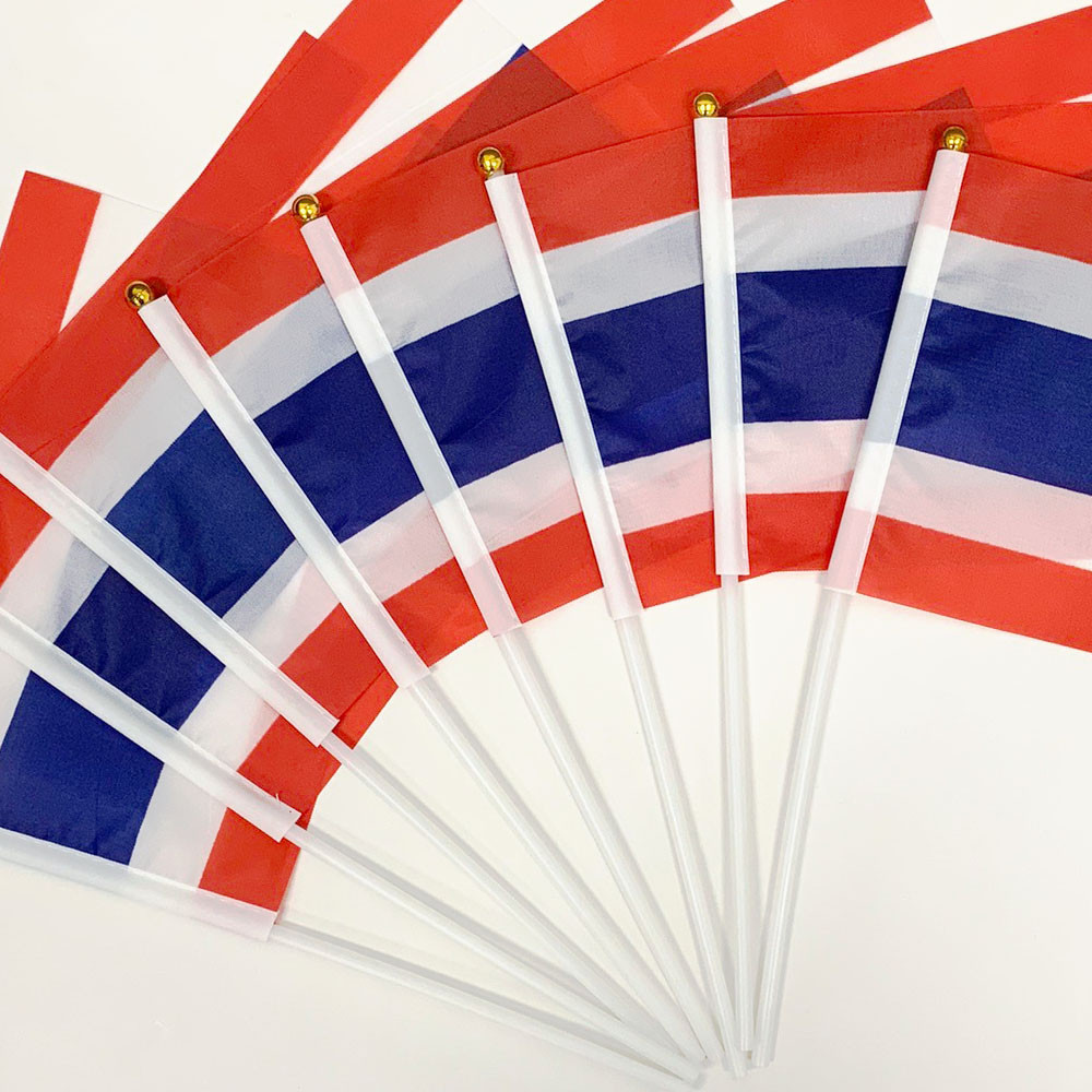 ChaiBaoShop ธงชาติไทย ธงผ้าร่ม ขนาด 21x14 ซม. ธงถือ ธงโบก ธงชาติ #ไทยนี้รักสงบแต่ถึงรบไม่ขลาด - รูปที่ 6