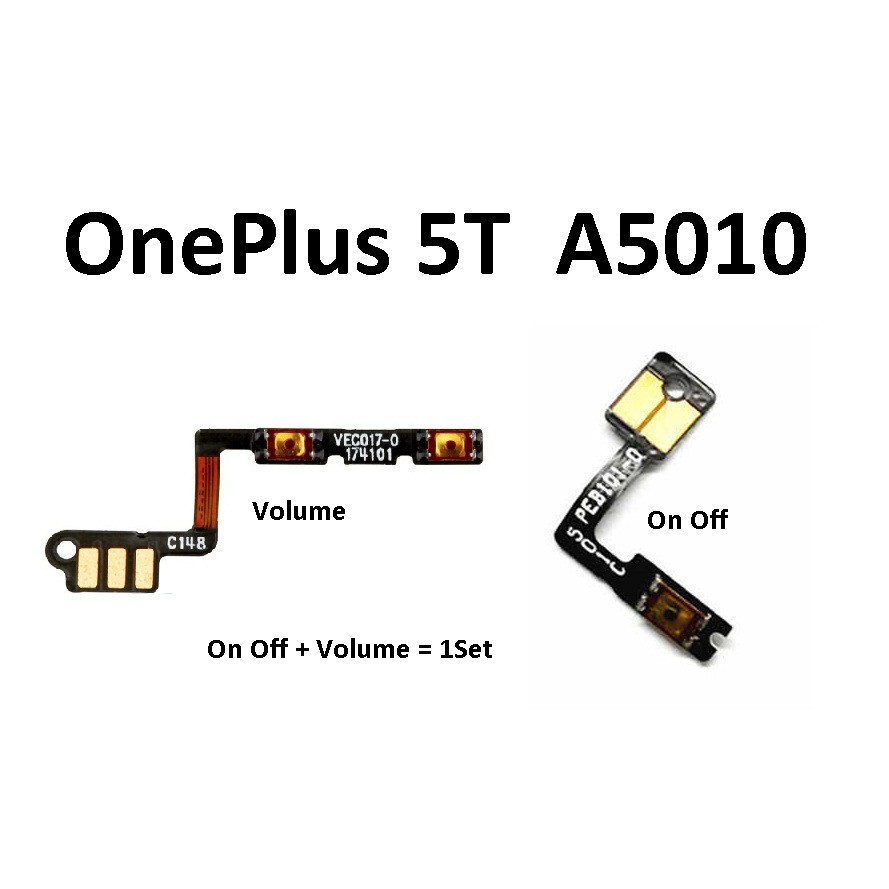 OnePlus 5T/5 Power On Off Volume Up Down Switch Flex Cable Ribbon สําหรับซ่อม A5000 A5010 1+5 1+5T 1