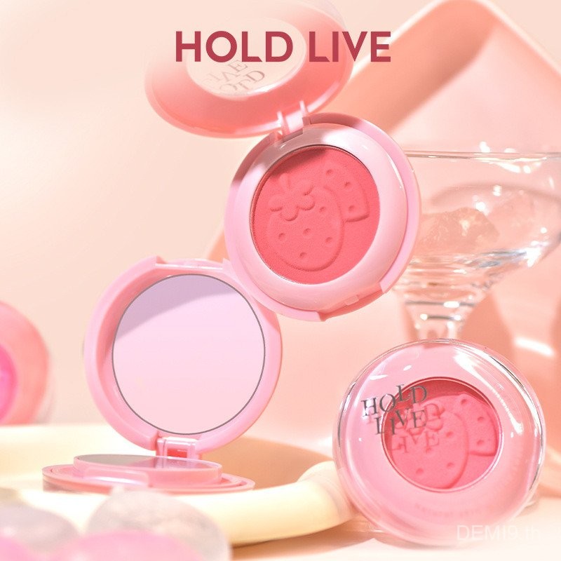 HOLD LIVE High Gloss Powder Disk Double Layer Powder Blusher วางหดขยายสี Blush สีม่วง T7U9
