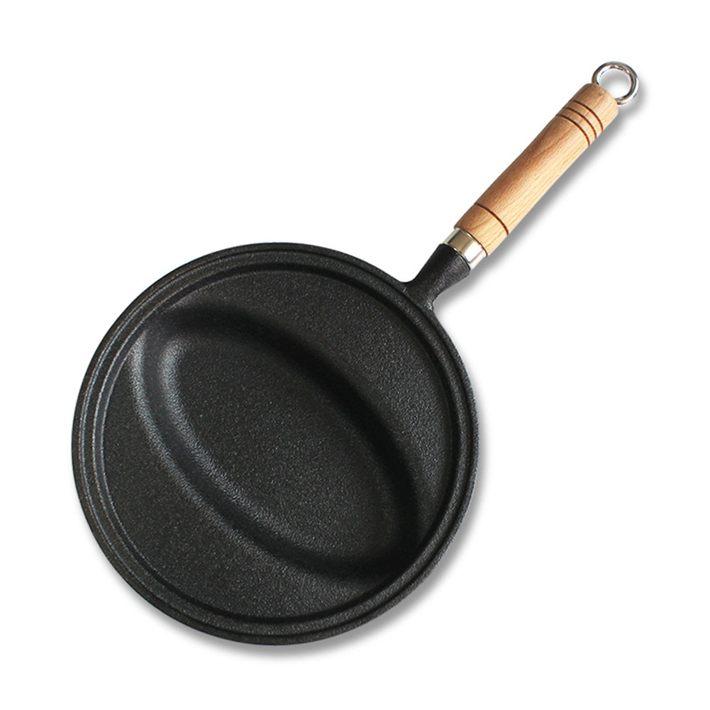 ❦ Omurice ทําอาหารหม้อไม้ Handle แพนเค้กแม่พิมพ์ Skillet กระทะ Non-Stick ไข่เจียวไข่หม้อ Anti-Scald 