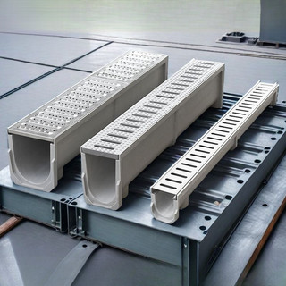 Finished Drainage U-Shaped Channel Kitchen Balcony Courtyard Resin Linear U-Shaped Gutter Sewer Stainless Steel Cover Plate