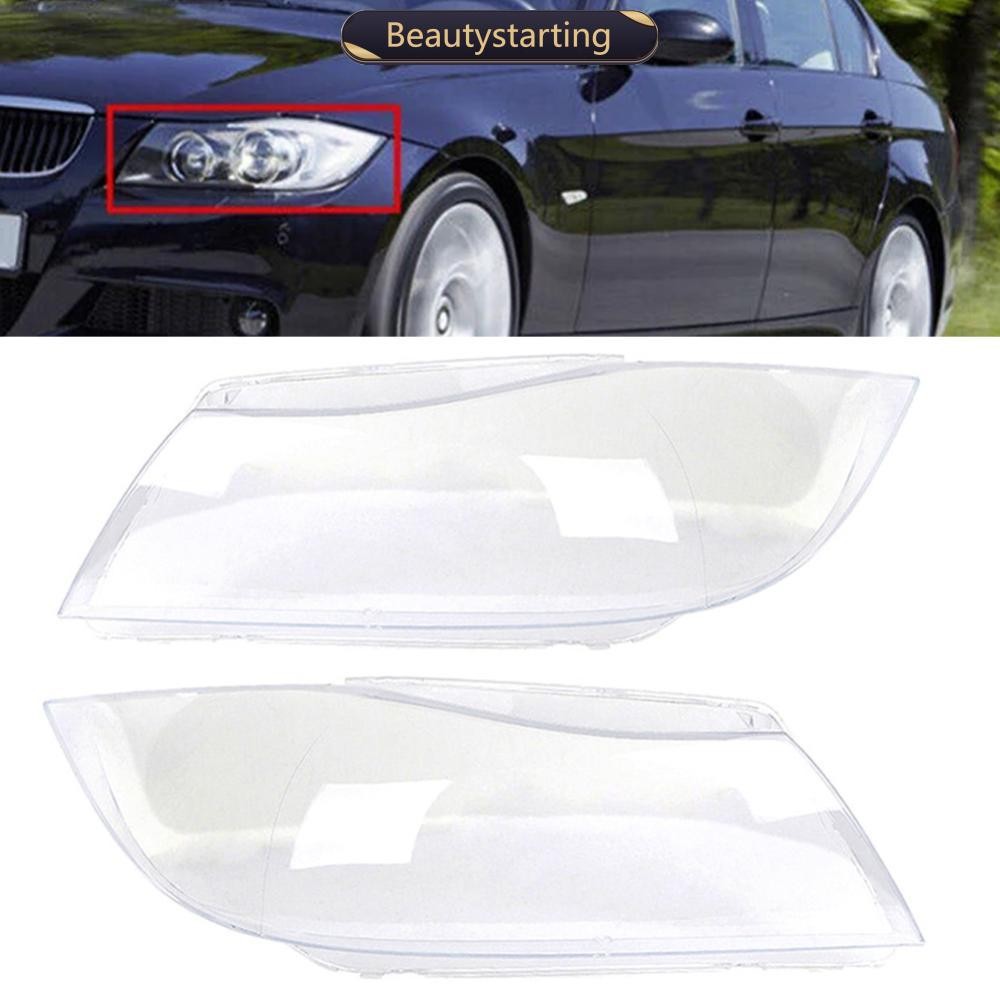 BEAUTYSTARTING ฝาครอบไฟหน้ารถไฟหน้า Shade Xenon ไฟหน้าเลนส์ใสสําหรับ BMW 3-series E90 E91 2006-2012 