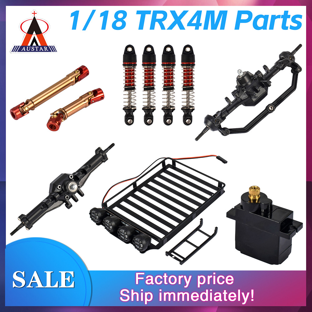 AUSTAR 1/18 TRX4M รถไดรฟ์เพลาโช้คอัพชั้นวางกระเป๋า 9g Servo RC อะไหล่อัพเกรด