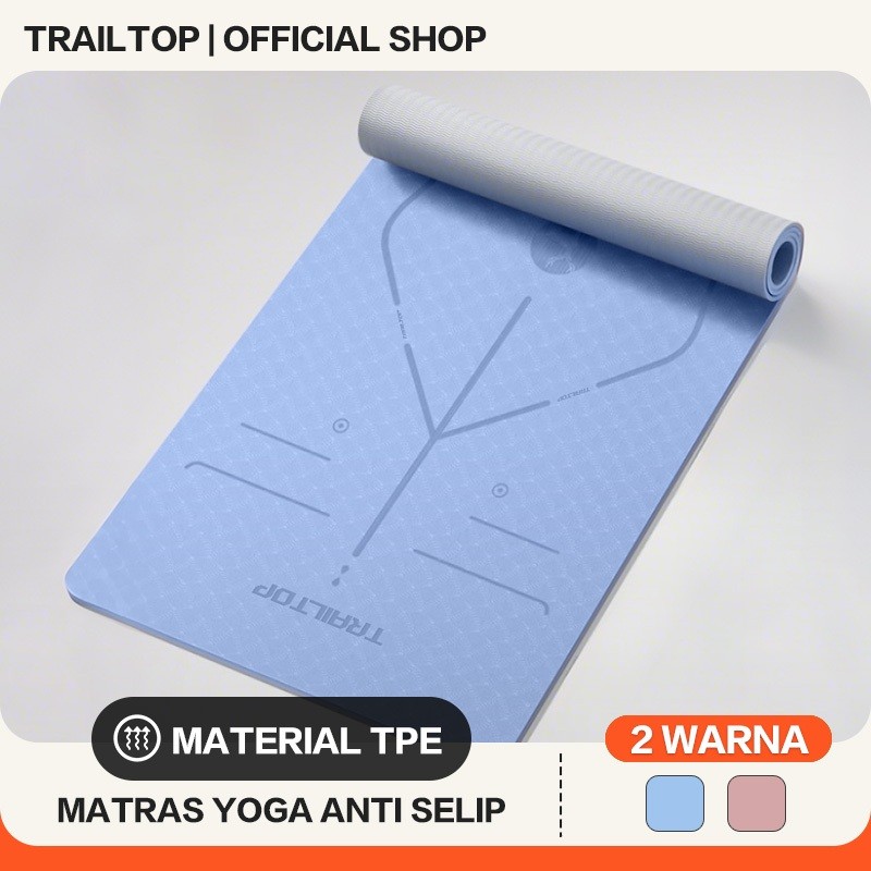 เสื่อโยคะ TPE TrailTop Anti-Slip กีฬาเสื่อโยคะหนา Gym ฟิตเนสยิมนาสติกพรมกีฬา MAT
