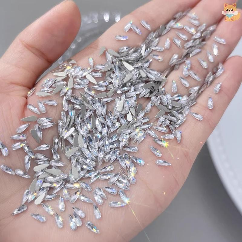 [VI] 100 ชิ้น Ultra-Shiny Horse Eye Zircon Nail Art Rhinestones Clear Waterdrop รูปหิน Flatback 3D อัญมณีเล็บ Decora TH - รูปที่ 5
