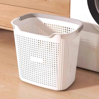 ตะกร้าผ้า ตะกร้าใส่ผ้า ตะกร้าพลาสติก clothes basket ขนาด 36.5*25*34ซม. สไตล์มินิมอล เข้ากับทุกบ้าน
