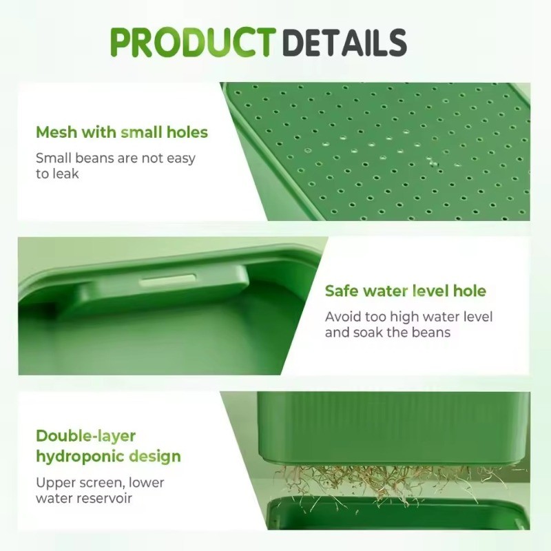 1/2ชุด ถาดเพาะกล้าเมล็ดพลาสติก / ภาชนะบรรจุหีบห่อดอกไม้ / แผ่นถั่วงอกไฮโดรโปนิกส์ - รูปที่ 6