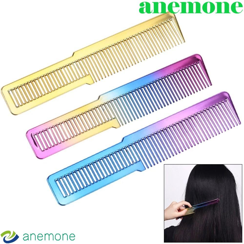 AINEMONE หวีตัดผมมืออาชีพ Electroplating สีสัน Rainbow ตัดผม ช่างทําผม Anti-slip Anti Static Salon หวีแปรง