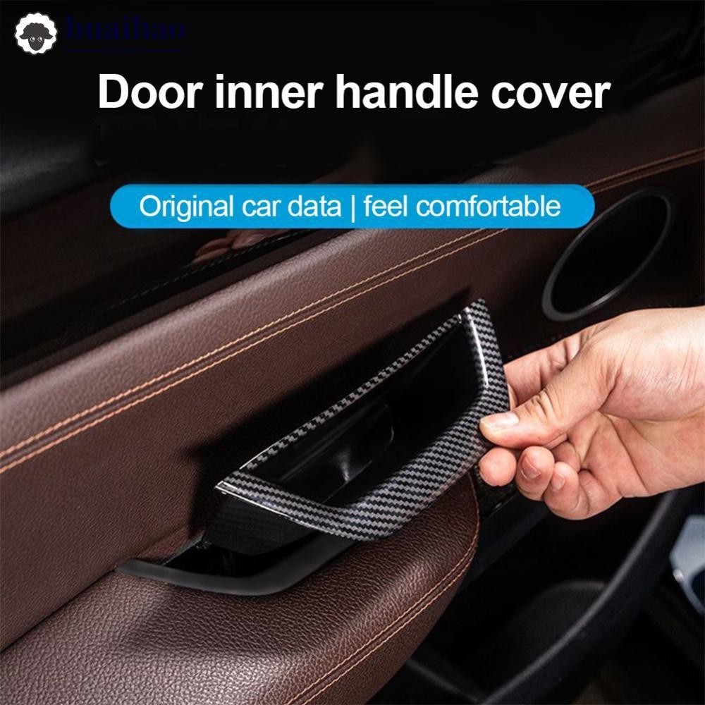 HUAIHAO รถด้านในประตูแผงดึงฝาครอบป้องกัน ABS สําหรับ BMW X3 X4 F25 F26 2011 - 2017 อุปกรณ์ตกแต่งภายใ