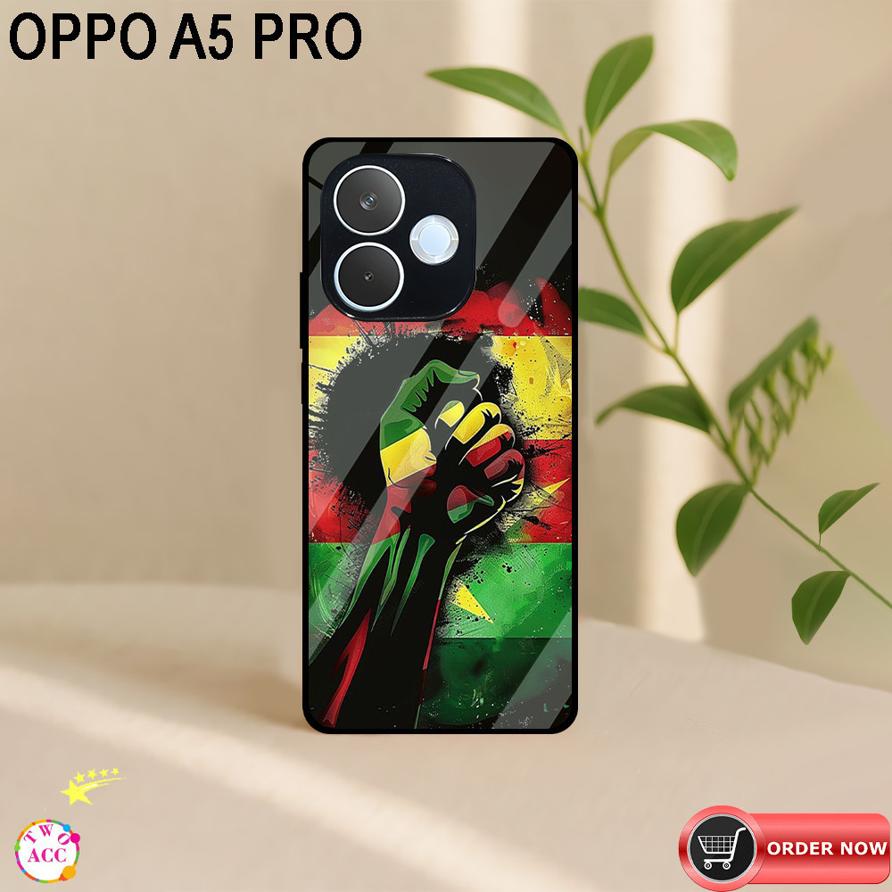 [DC03] SOFTCASE OPPO A5 PRO GLOSSY PREMIUM QUALITY GLASS EFFECTS REGGAE BOB MARLEY MOTIF