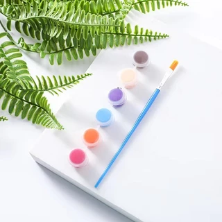 COZII ชุดสีอคิลิค 6/8/12 สี ขนาดเล็ก พร้อมพู่กันและแปรง ระบายสี ปูนปั้น ภาพวาด เพนท์แก้ว ชุดเดียวจบพร้อมสร้างผลงาน