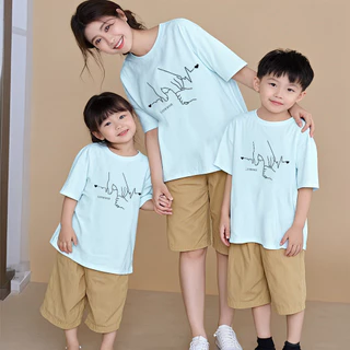 Yout-children เสื้อเด็ก KIDS ชุดครอบครัว Mother's Day เสื้อแฟชั่น ฤดูร้อน เสื้อระบาย ไม่ต้องรีด 2025