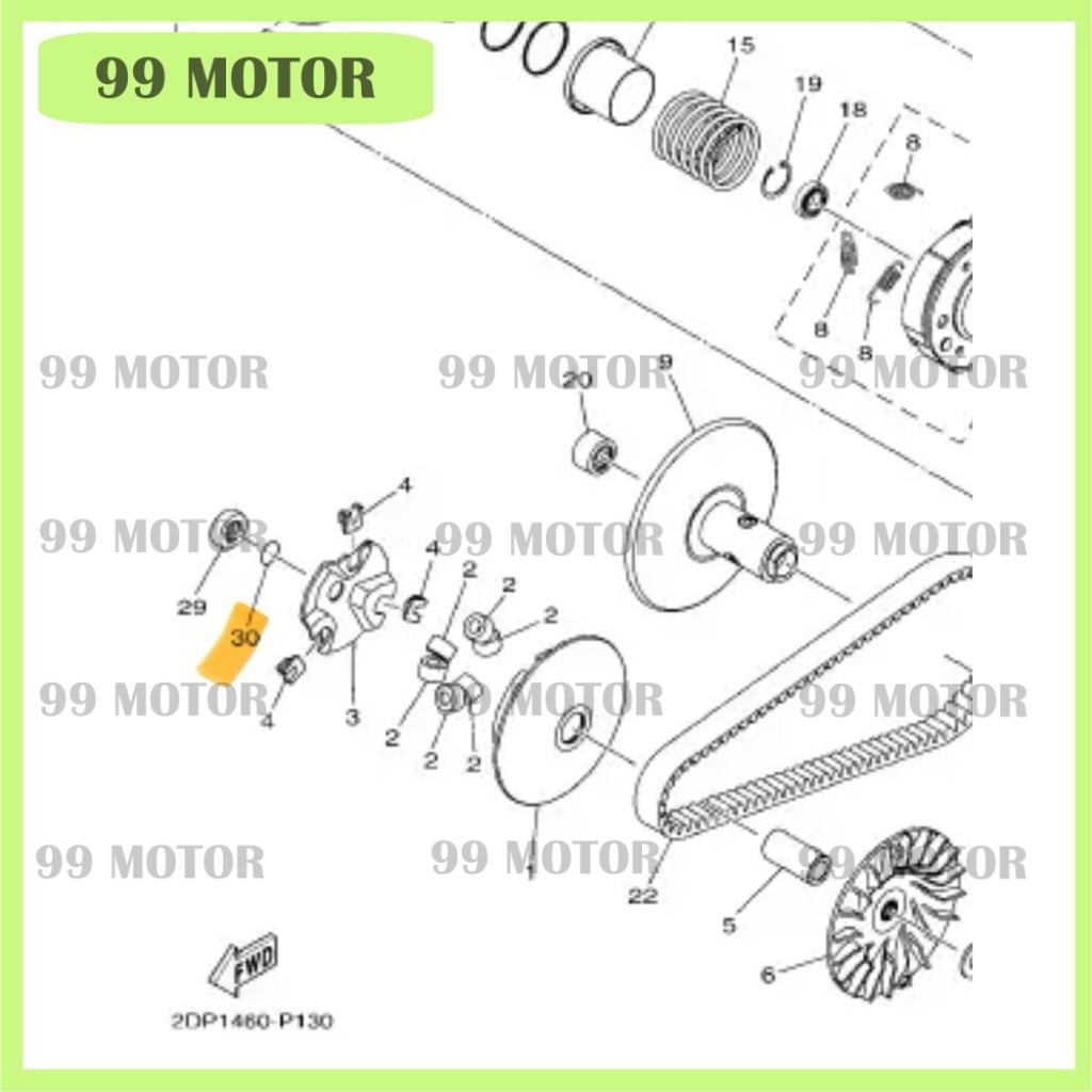 Yamaha NMAX V1 / Avantiz / Solariz Front Pulley O-Ring CVT depan 93210-16805 N-MAX 155 ORing