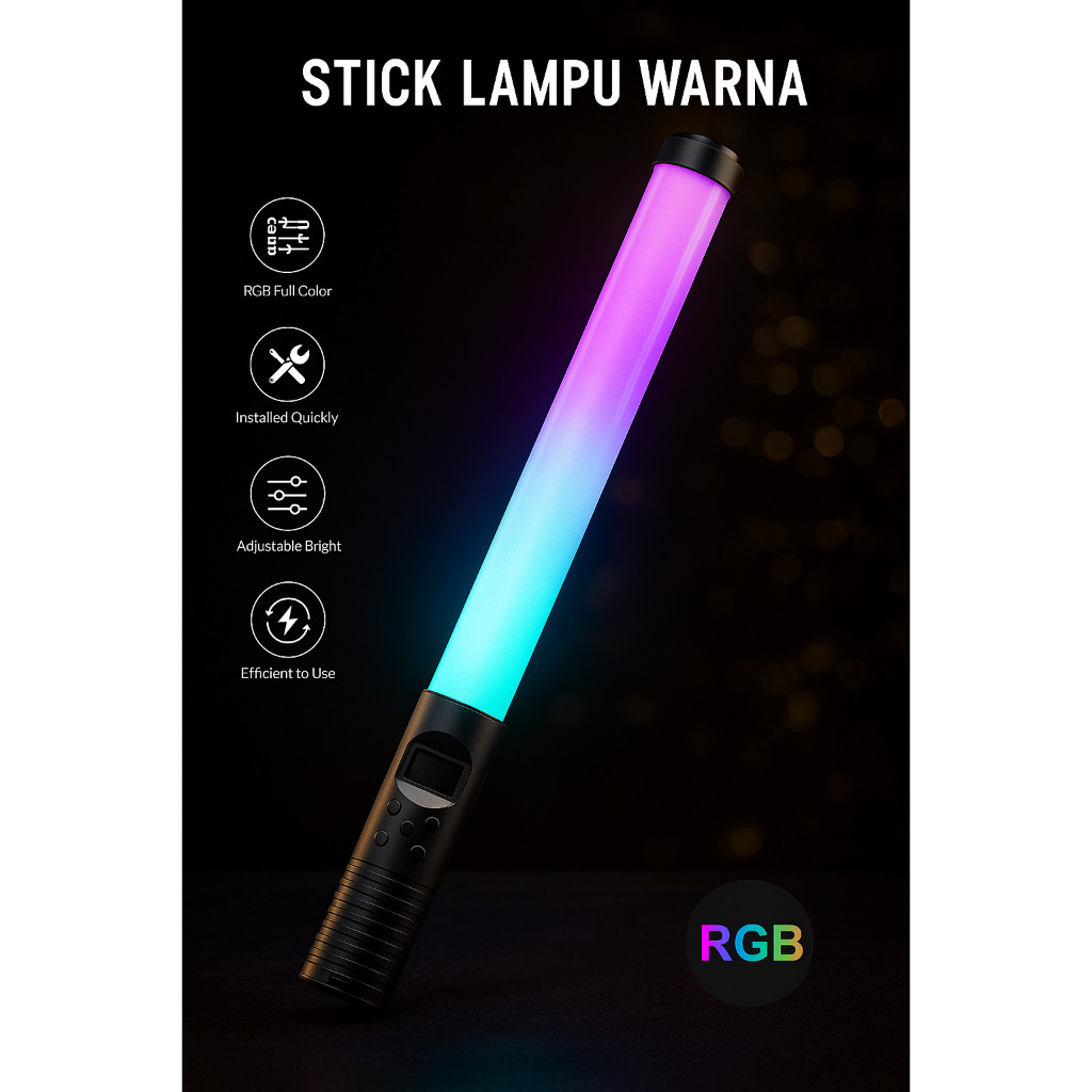 RGB Handheld Stick Light LED Studio Video สําหรับปาร์ตี้ Youtuber / Live Tiktok