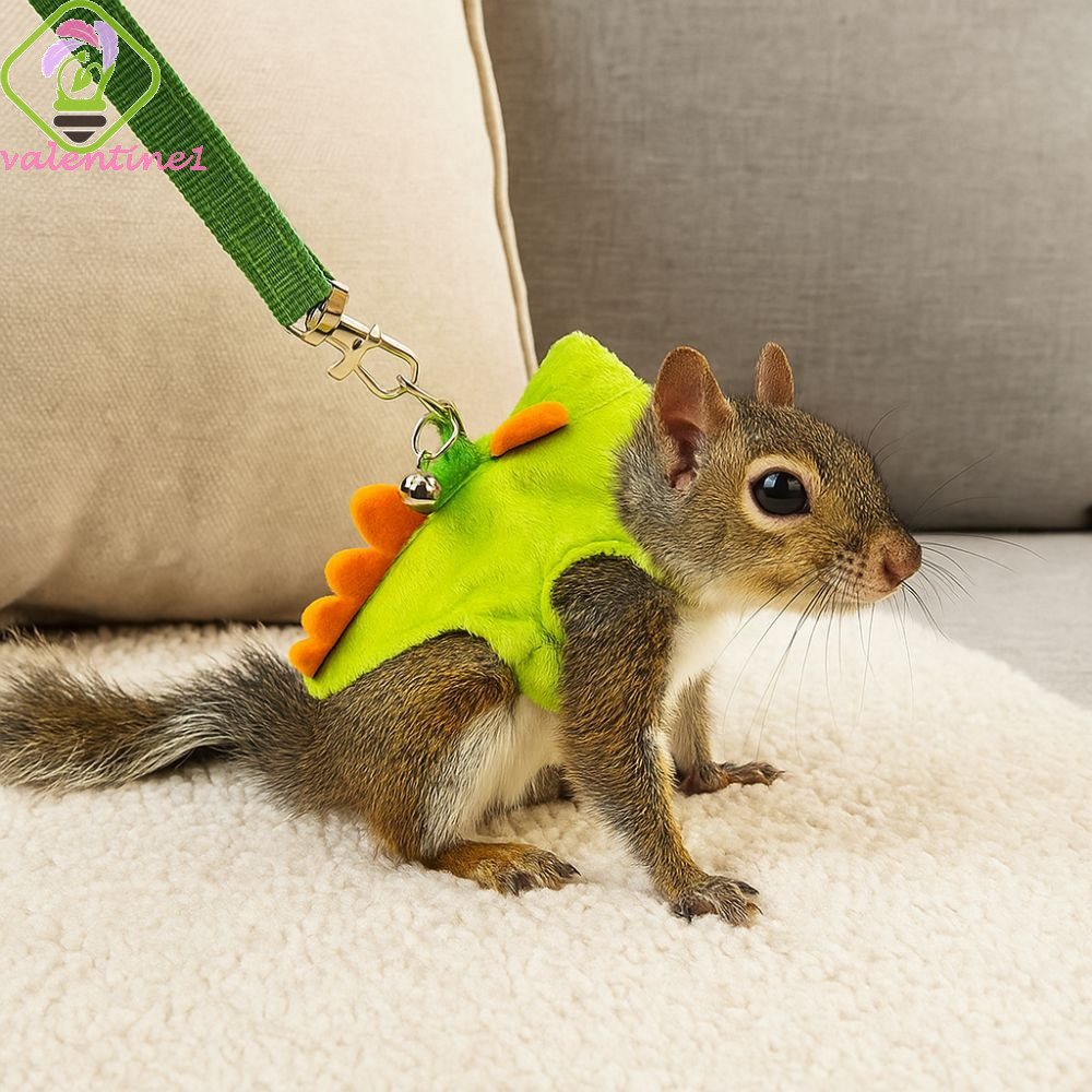 VALENTINE Ferret Vest Harness,การ์ตูนมังกรออกแบบสายจูงสัตว์เลี้ยง,น่ารักปรับพร้อม Bell Flannelหนูแฮมสเตอร์สายรัดหน้าอกสําหรับหนูกินีหมูลูกแมว