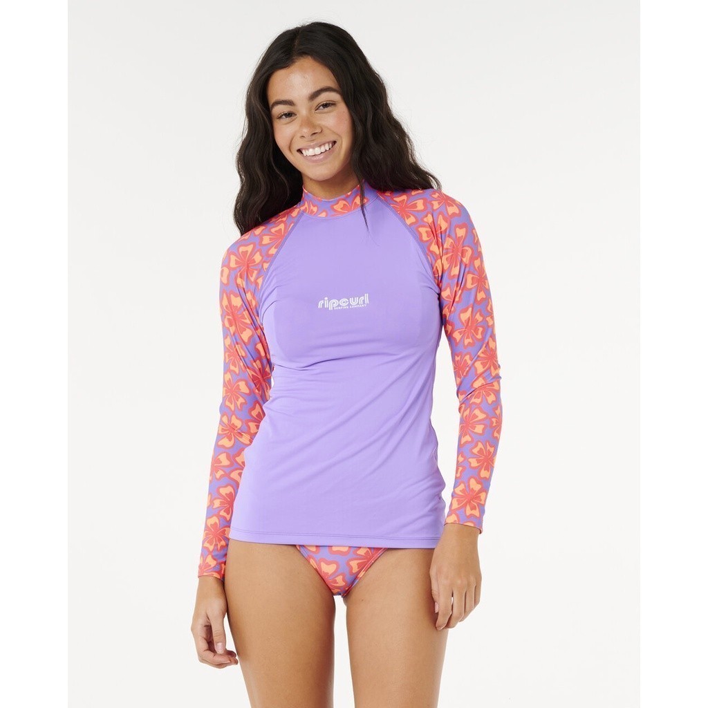 RIPCURL เสื้อว่ายน้ำแขนยาวผู้หญิง กันUV 18MWRV NEON ISLES L/S UPF RASH VEST W25
