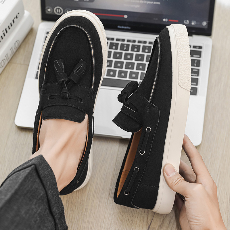 ผู้ชายรองเท้าไม่มีส้นรองเท้าเดียวรองเท้า pennyloafers รูปที่ 7
