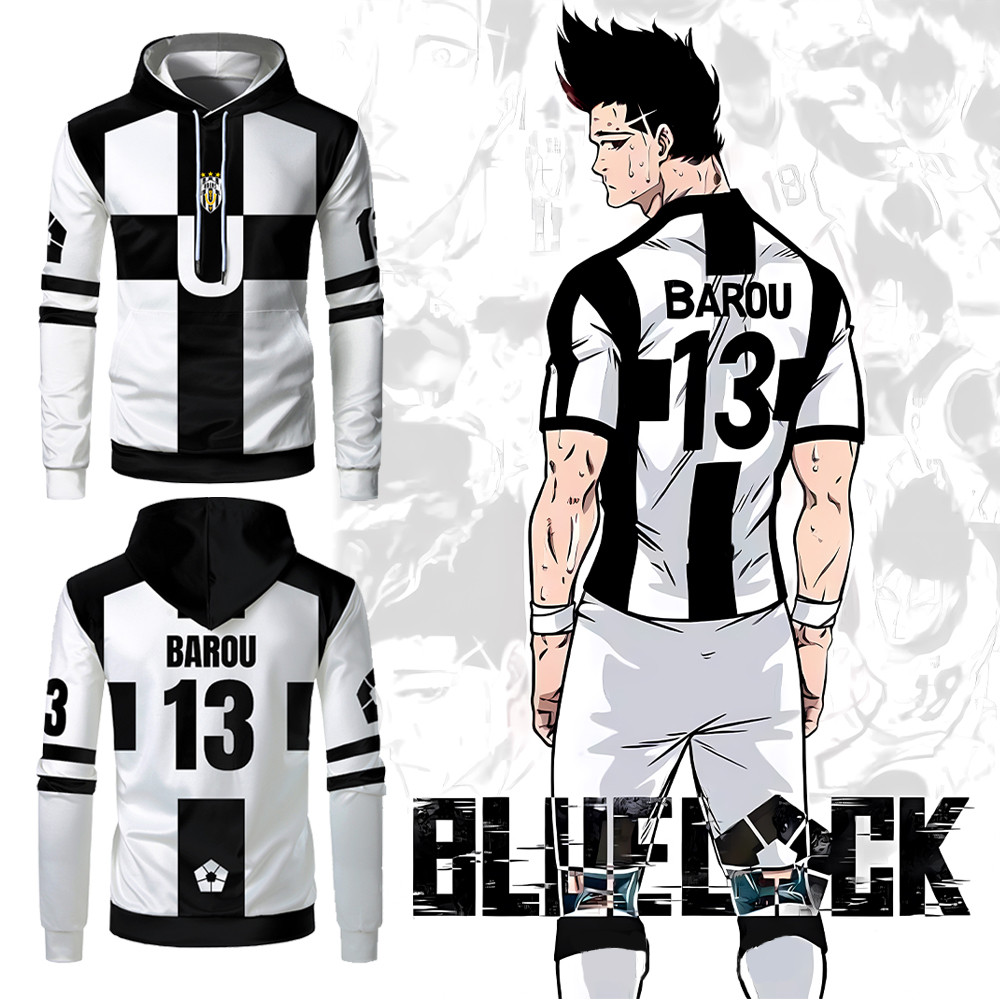 Blue Lock Anime Ubers Team Uniform Hoodie คอสเพลย์ AIKU เสื้อกันหนาวฟุตบอลแขนยาว