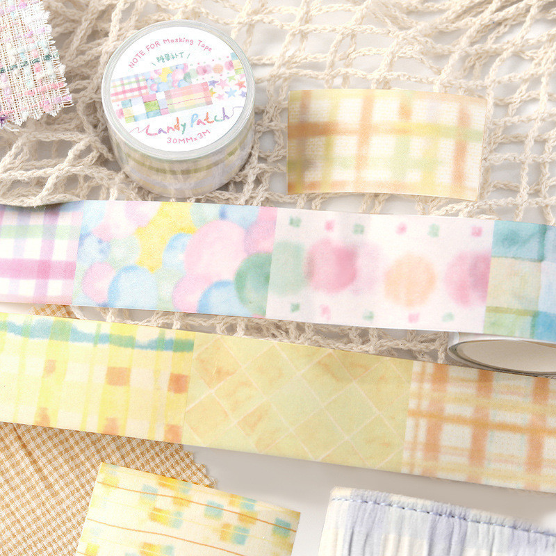 ชุดเทปวาชิสร้างสรรค์พื้นฐานเทปตกแต่งสําหรับศิลปะงานฝีมือ ทําเอง กระสุนวารสารวางแผนสมุดห่อ - รูปที่ 2