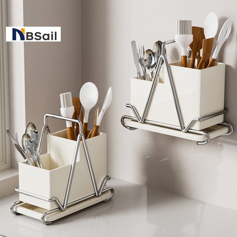 NBSail ที่จัดเก็บอุปกรณ์ครัวสแตนเลสแบบติดผนัง รุ่นก้นกลวง