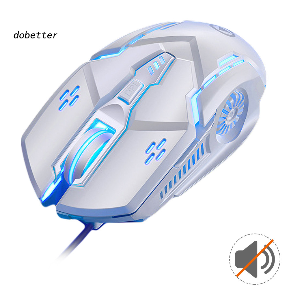 <Dobetter> Silent/Sound USB Wired 6-Buttons 3200DPI เมาส์สําหรับเล่นเกมแบบปรับได้สําหรับพีซี