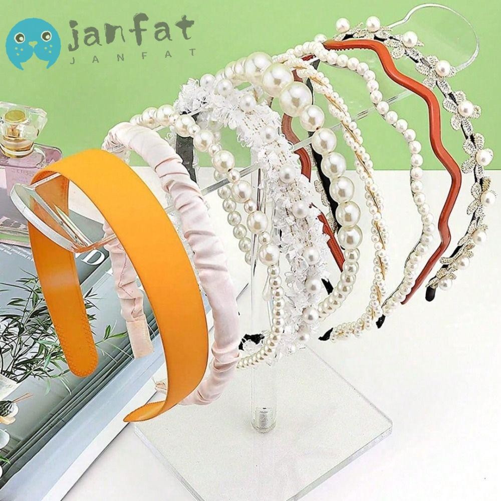 JANFAT ที่คาดผม Rack, อะคริลิคที่ถอดออกได้สร้อยคอสร้อยข้อมือขาตั้งจอแสดงผล, ทนทานเครื่องประดับเก็บผมผูกผู้ถือเครื่องประดับผมบาร์