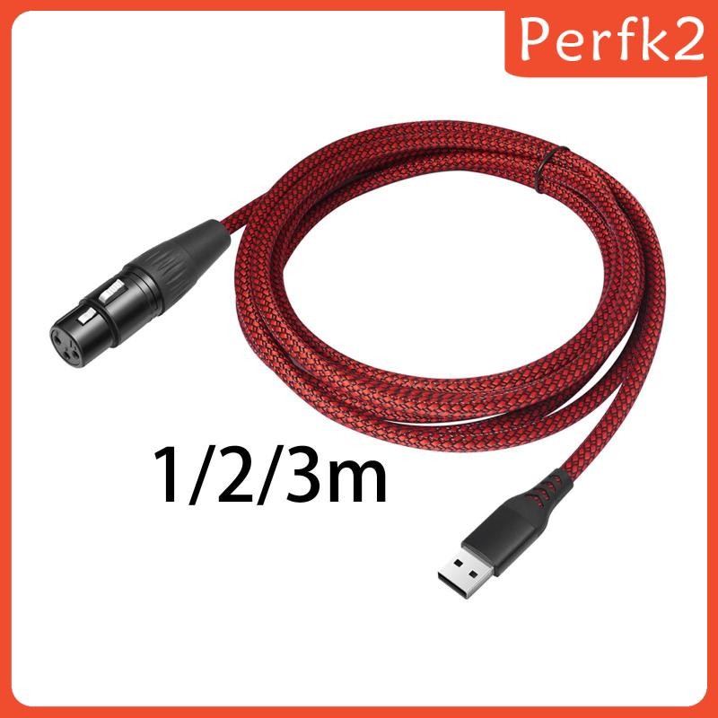 [Perfk2] สาย USB to XLR USB Male to XLR (3 พิน) ตัวเมียสําหรับเครื่องบันทึกเสียงแล็ปท็อปพีซี