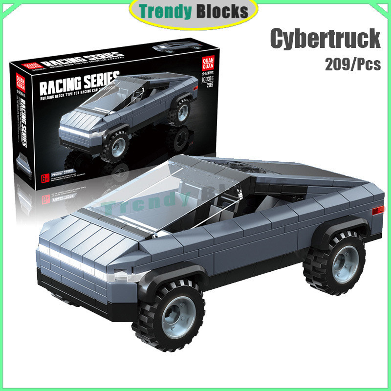 100316 Cybertruck บล็อกตัวต่อรถกระบะไฟฟ้าโมเดลของเล่นของขวัญสําหรับเด็กผู้ชาย