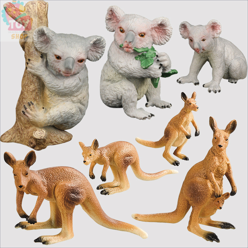 ของเล่นเด็กจําลองสัตว์แข็งรุ่น Koala Wombat เครื่องประดับจิงโจ้ออสเตรเลีย