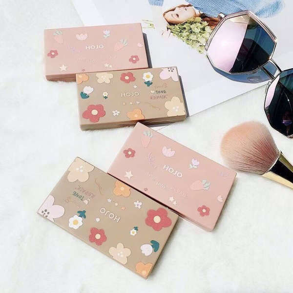 ที่ปัดแก้ม บลัชลากลาส HOJO Blush Contouring All-in-One Plate Highlighter Brighten Shadow Nose Shadow