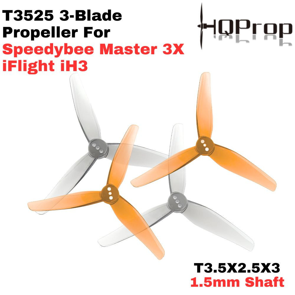 HQProp T3.5X2.5X3 3.5 นิ้ว 1.5 มม.เพลา 3 ใบพัดใบพัด (2 คู่/4 ชิ้น) สําหรับ Speedybee Master 3X iFlig