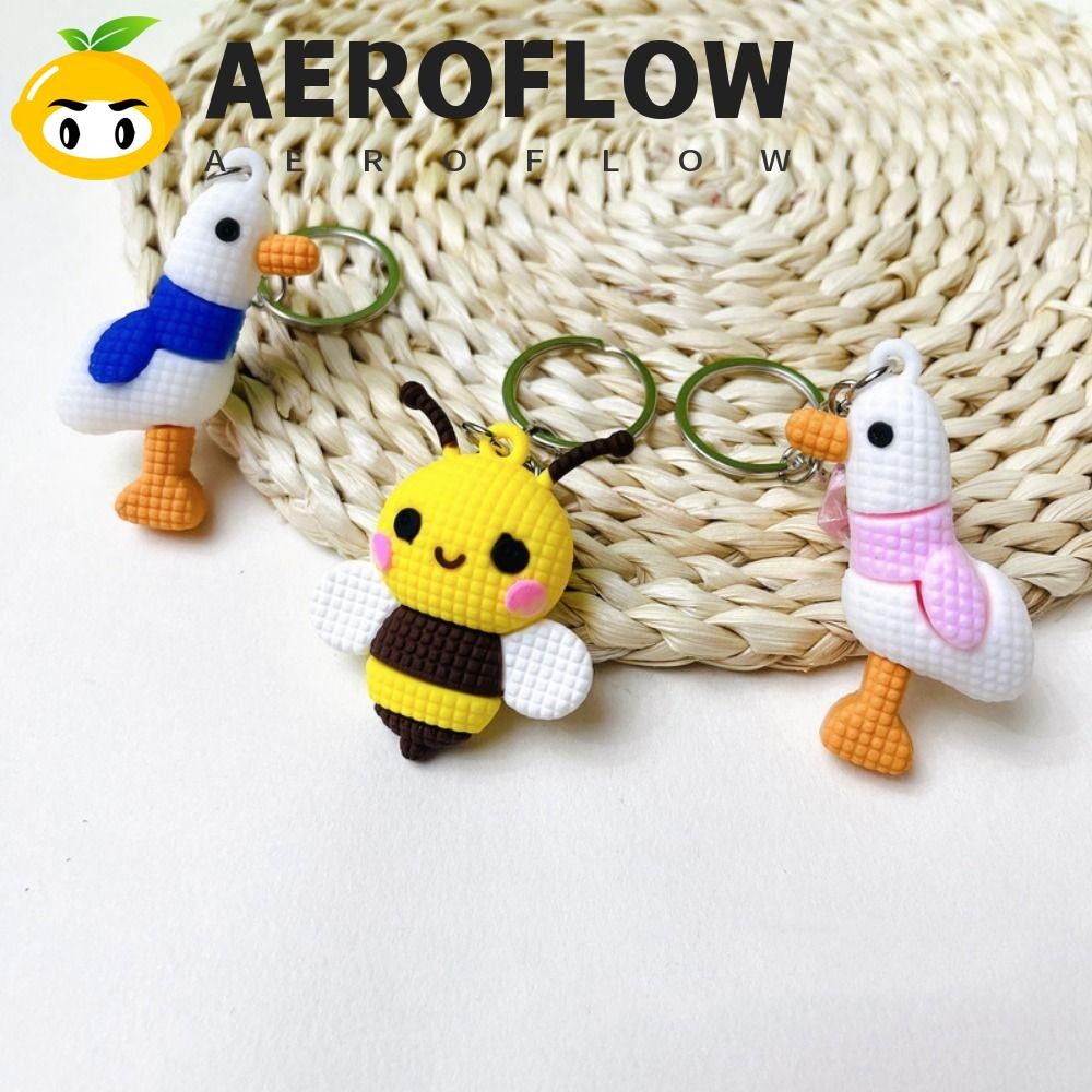 AEROFLOW พวงกุญแจผึ้งน้อยซิลิโคนอ่อนนุ่ม จี้กระเป๋าตลกน่ารัก