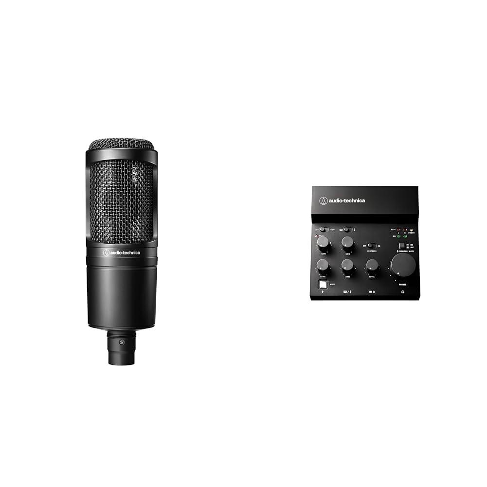 Audio-Technica AT-UMX3 Audio Interface & AT2020  USB Audio Mixer XLR Streaming Equipment