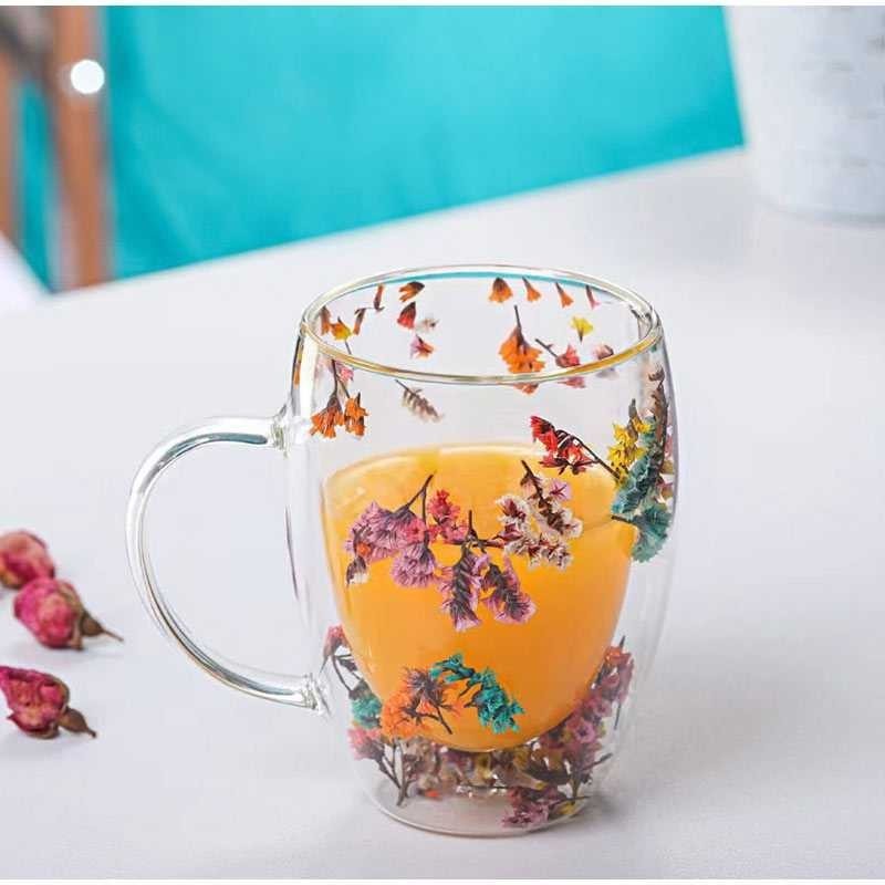 1CLICK2BUY Tazakka ถ้วยกาแฟแก้วทนความร้อน Double Wall Aesthetic Mug 350ml - TZ-350