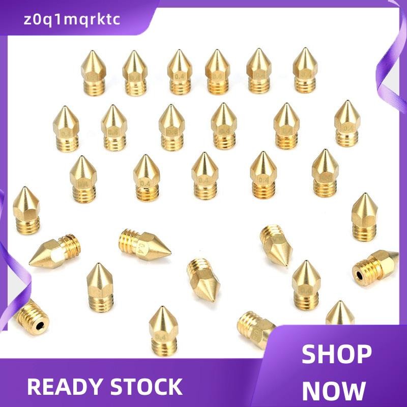 z0q1mqrktc 30 ชิ้น 3D เครื่องพิมพ์ Extruder หัวฉีด-MK8 0.4 มม. หัวฉีดสําหรับ 3 Anet A8 MK8 -10S S4 S