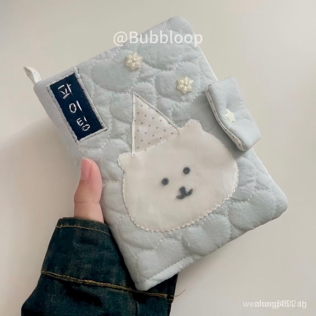 น่ารัก Self-Deprecating Bear ปกหนังสือ A6Handmade ผ้าวารสารความงามสูง ins ไดอารี่โน้ตบุ๊คปกหนังสือ C