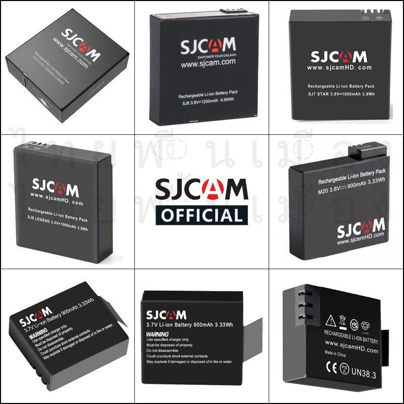 SJCAM แบตเตอรี่สำหรับ SJCAM SJ10Pro SJ10X SJ9 SJ8 SJ6 SJ7 M20 SJ4000 SJ5000 Series Action กล้องอุปกร