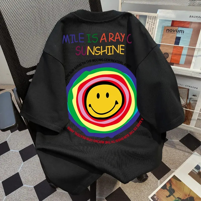 Top.street เสื้อ oversize ผ้าCotton 100% สไตล์เกาหลี ใส่สบาย เสื้อแฟชั่น ผู้ชายและผู้หญิง 'SMTLE IS ARAY' - รูปที่ 4