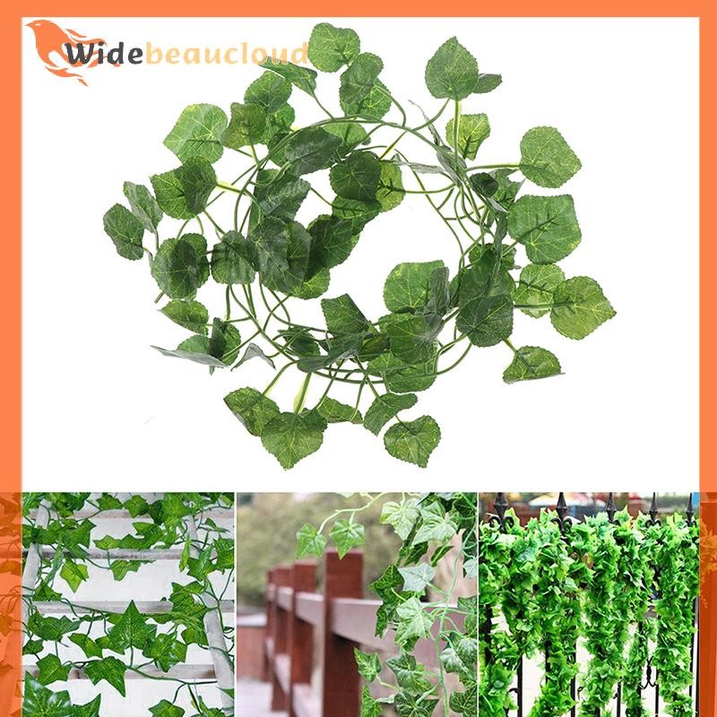 Widebeaucloud 2.0m Artficial Vine พืชสีเขียว Leaf แขวนตกแต่งหวาย Liana ผนังใบ Nice