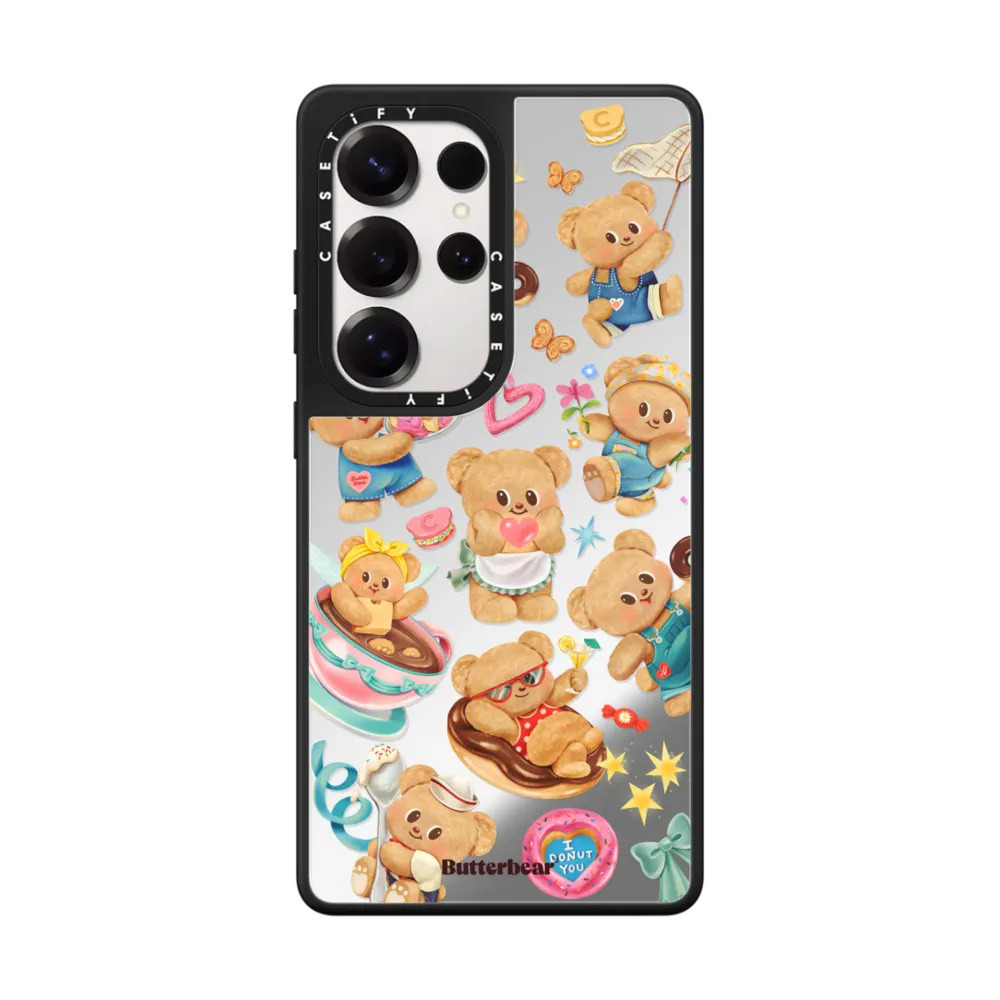 SAMSUNG น่ารักเนยหมีกระจกแม่เหล็กสําหรับSamsung Galaxy S25 24 23 UItraกันกระแทกป้องกันปลอก - รูปที่ 5