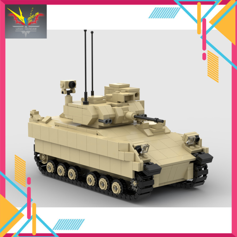 MOC Assembly Toy Army M2A3 Bradley Tan Military Model